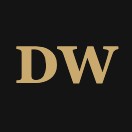 DW logo in gold letters on black background